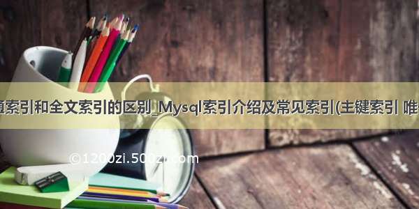 mysql 普通索引和全文索引的区别_Mysql索引介绍及常见索引(主键索引 唯一索引 普通