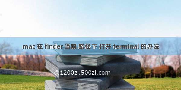 mac 在 finder 当前 路径下 打开 terminal 的办法