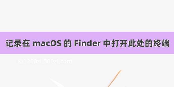 记录在 macOS 的 Finder 中打开此处的终端