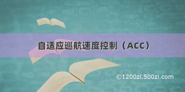 自适应巡航速度控制（ACC）