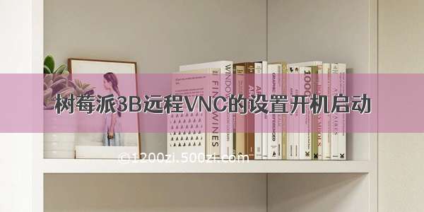 树莓派3B远程VNC的设置开机启动