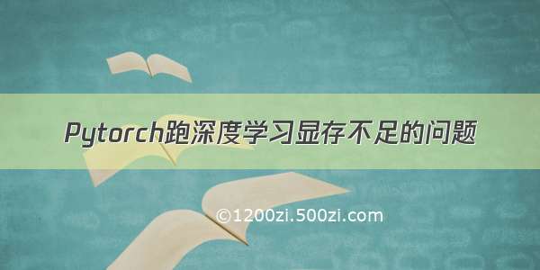 Pytorch跑深度学习显存不足的问题