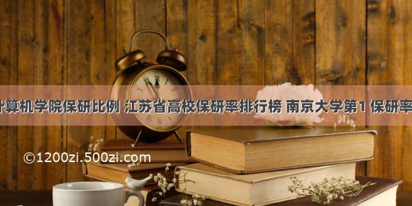 东南大学计算机学院保研比例 江苏省高校保研率排行榜 南京大学第1 保研率超过1/3...