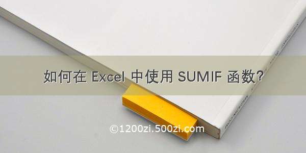 如何在 Excel 中使用 SUMIF 函数？