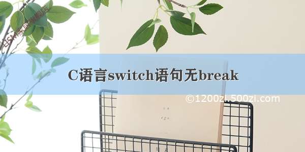 C语言switch语句无break