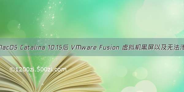 【已解决】更新到MacOS Catalina 10.15后 VMware Fusion 虚拟机黑屏以及无法添加辅助功能的问题