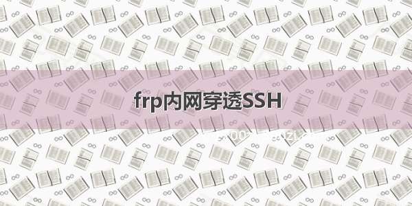 frp内网穿透SSH