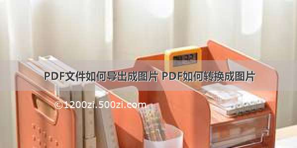 PDF文件如何导出成图片 PDF如何转换成图片