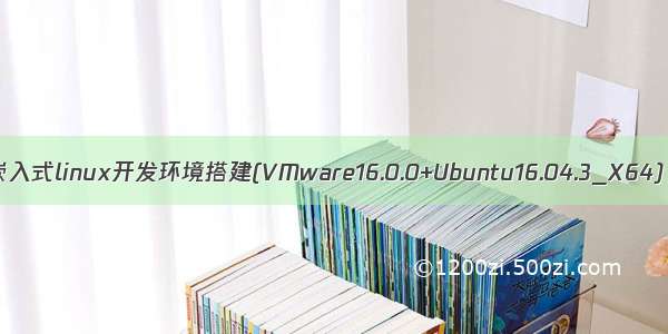 嵌入式linux开发环境搭建(VMware16.0.0+Ubuntu16.04.3_X64)