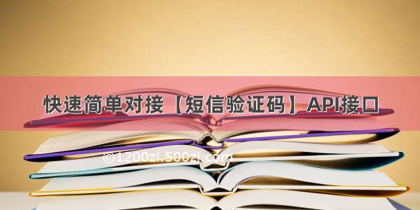 快速简单对接【短信验证码】API接口