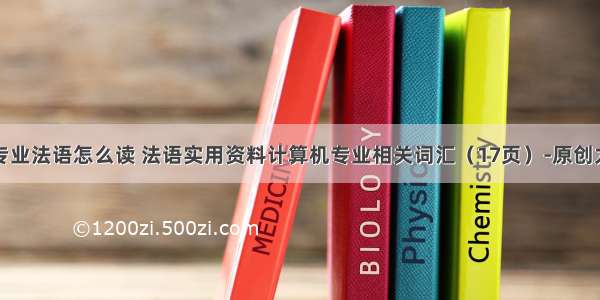 计算机专业法语怎么读 法语实用资料计算机专业相关词汇（17页）-原创力文档...