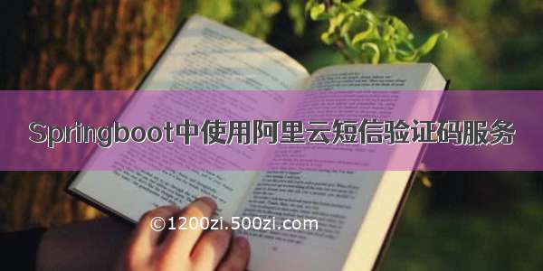 Springboot中使用阿里云短信验证码服务