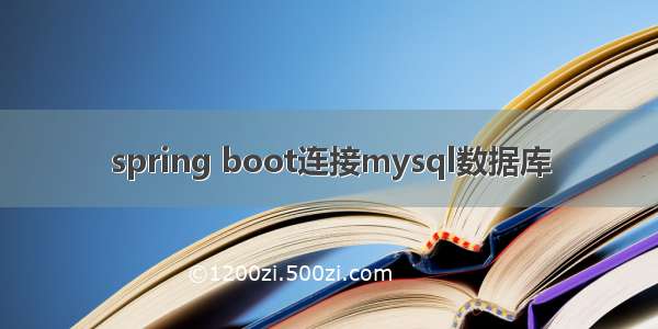 spring boot连接mysql数据库