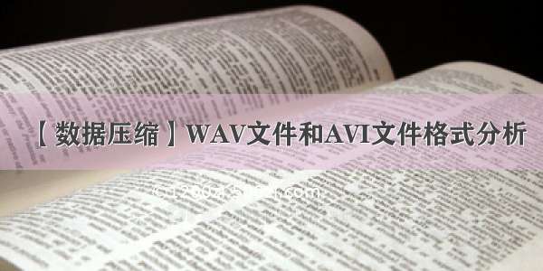 【数据压缩】WAV文件和AVI文件格式分析