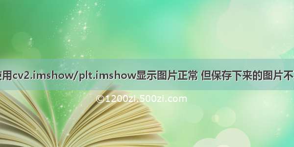 解决问题：使用cv2.imshow/plt.imshow显示图片正常 但保存下来的图片不正常或者全黑