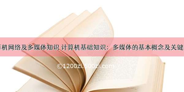 计算机网络及多媒体知识 计算机基础知识：多媒体的基本概念及关键技术