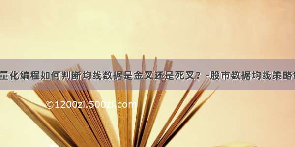 Python量化编程如何判断均线数据是金叉还是死叉？-股市数据均线策略编程分析