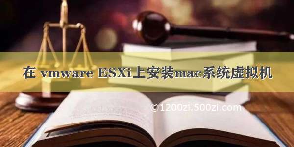 在 vmware ESXi上安装mac系统虚拟机