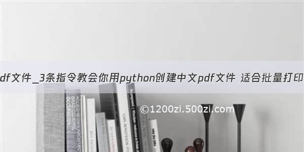 python打印pdf文件_3条指令教会你用python创建中文pdf文件 适合批量打印 附送源码-p