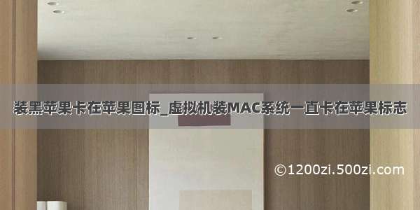 装黑苹果卡在苹果图标_虚拟机装MAC系统一直卡在苹果标志
