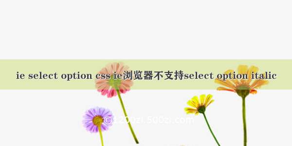 ie select option css ie浏览器不支持select option italic