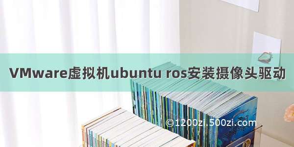 VMware虚拟机ubuntu ros安装摄像头驱动