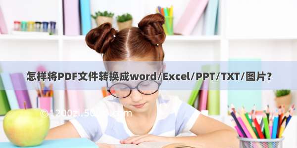 怎样将PDF文件转换成word/Excel/PPT/TXT/图片？