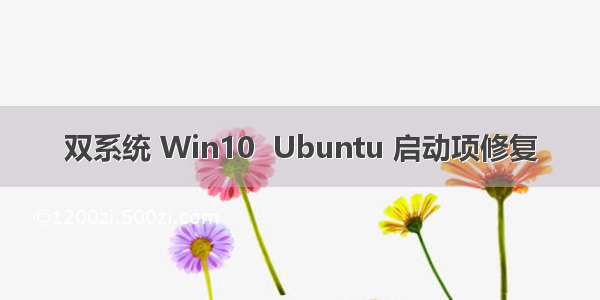 双系统 Win10  Ubuntu 启动项修复