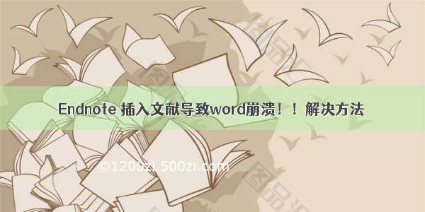 Endnote 插入文献导致word崩溃！！解决方法