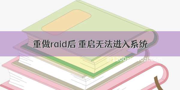 重做raid后 重启无法进入系统