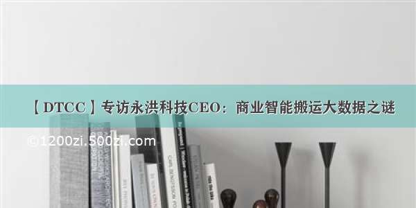 【DTCC】专访永洪科技CEO：商业智能搬运大数据之谜