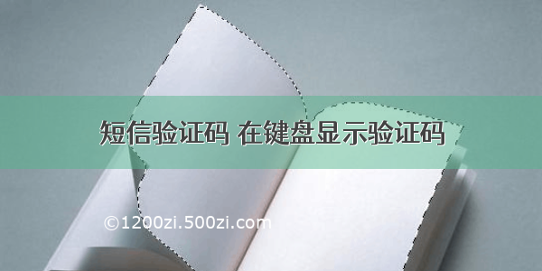 短信验证码 在键盘显示验证码