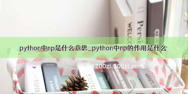 python中np是什么意思_python中np的作用是什么