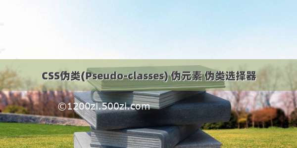 CSS伪类(Pseudo-classes) 伪元素 伪类选择器