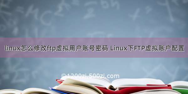 linux怎么修改ftp虚拟用户账号密码 Linux下FTP虚拟账户配置