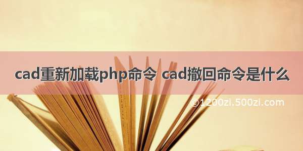 cad重新加载php命令 cad撤回命令是什么