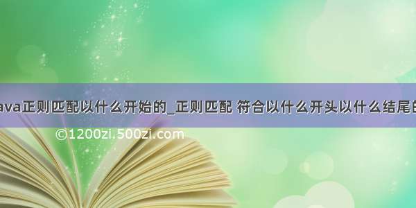 java正则匹配以什么开始的_正则匹配 符合以什么开头以什么结尾的