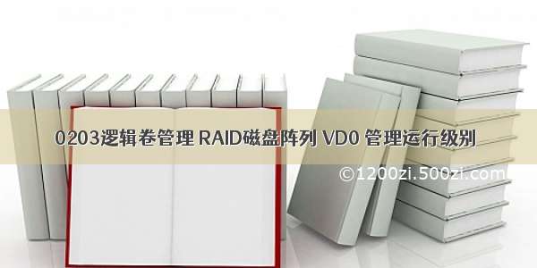 0203逻辑卷管理 RAID磁盘阵列 VD0 管理运行级别