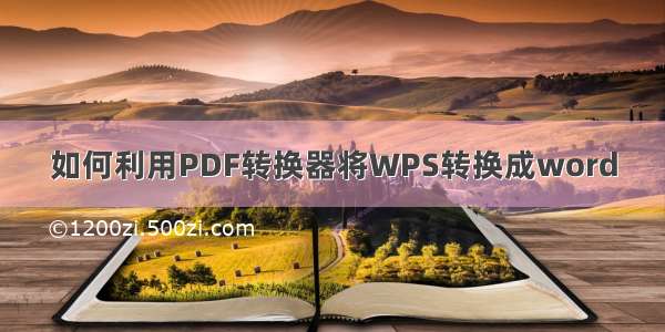 如何利用PDF转换器将WPS转换成word