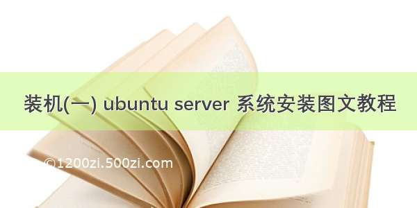 装机(一) ubuntu server 系统安装图文教程