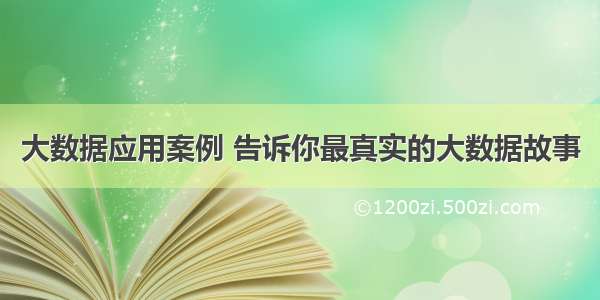 大数据应用案例 告诉你最真实的大数据故事