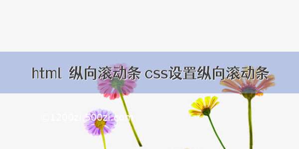 html  纵向滚动条 css设置纵向滚动条