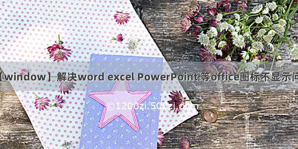 【window】解决word excel PowerPoint 等office图标不显示问题