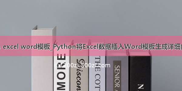 python excel word模板_Python将Excel数据插入Word模板生成详细内容文档