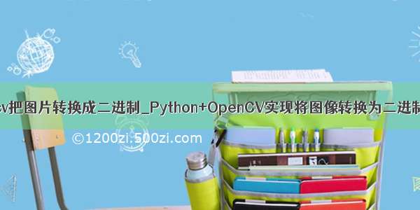 opencv把图片转换成二进制_Python+OpenCV实现将图像转换为二进制格式