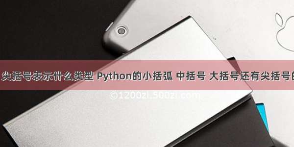 python 尖括号表示什么类型 Python的小括弧 中括号 大括号还有尖括号的区别...