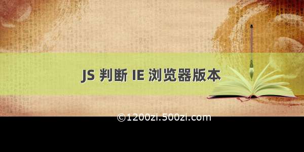 JS 判断 IE 浏览器版本