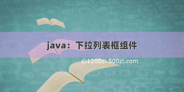 java：下拉列表框组件