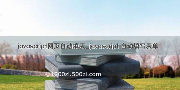 javascript网页自动填表_javascript 自动填写表单