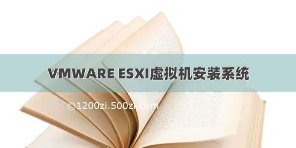 VMWARE ESXI虚拟机安装系统